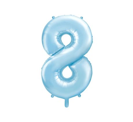 Fóliový balón Číslo "8" ", 86 cm, svetlomodrý