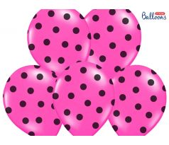 Balóny Dots 30 cm, tmavoružové (1 bal / 6 ks)