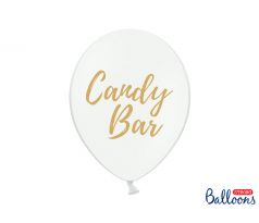 Balóny Candy Bar, 30 cm, čisto biele (1 bal / 50 ks)