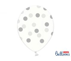 Balóniky sivé bodky 30 cm,  (6 ks)