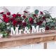 Drevený nápis Mr & Mrs biely 50x9cm