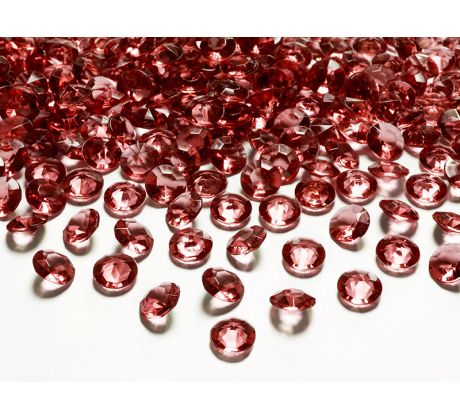 Kryštálové diamanty červené, 12mm