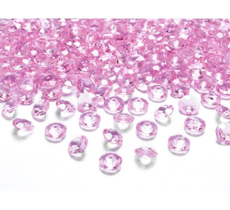 Kryštálové diamanty svetloružové, 12mm