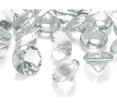 Kryštálové diamanty , bezfarebné, 30 mm (1 bal / 5 ks)