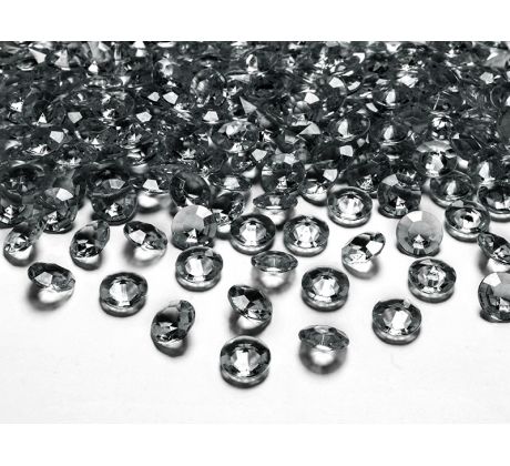 Kryštálové diamanty strieborné, 12mm