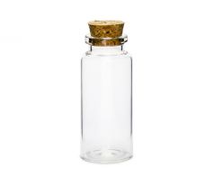 Sklenené fľaše s korkovou zátkou, 7,5 cm (1 bal / 12 ks)