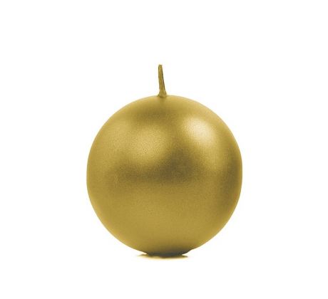 Sviečka guľa 6 cm zlatá