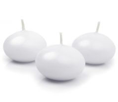 Plávajúce sviečky, matné, biele, 5 cm (1 bal / 10 ks)