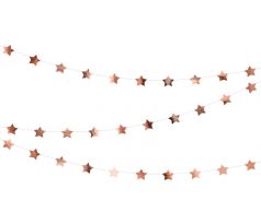 Girlanda ružovo-zlaté hviezdy, 3,6m