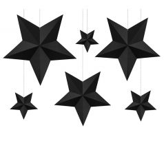 Dekorácie Hviezdy, čierne (1 bal / 6 ks.)