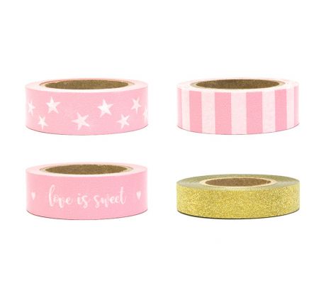Dekoračné pásky (washi) Pink&Gold