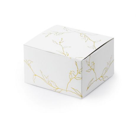 Darčekové krabičky Vetvičky, biele, 6 x 3,5 x 5,5 cm (1 bal / 10 ks)