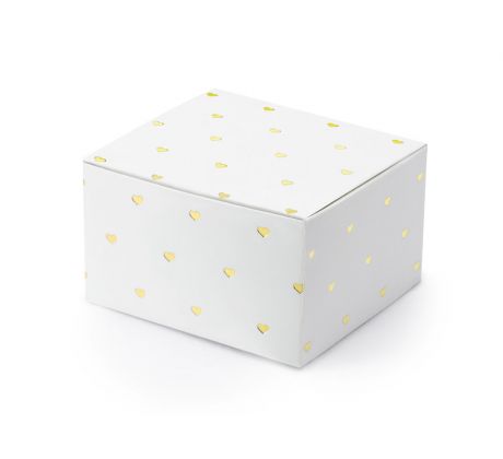 Darčekové krabičky Srdiečka, biele, 6x3,5x5,5 cm (1 bal / 10 ks)