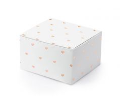 Darčekové krabičky Srdiečka biele, 6x3,5x5,5 cm (1 bal / 10 ks)