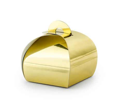 Darčekové krabičky, zlaté, 6x6x5,5cm (1 bal / 10 ks)