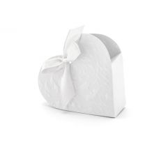 Darčekové krabičky Srdce, biele (1 bal / 10 ks)