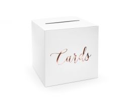Svadobná krabička Cards, ružovo zlatá, 24x24x24cm