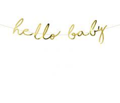 Banner Hello Baby zlatý