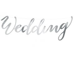 Banner Wedding strieborný