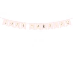 Banner Just Married ružový