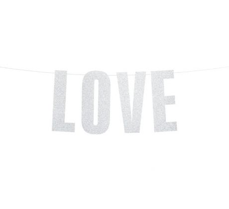 Banner Love strieborný
