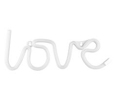 Neónový LED nápis – Love, biela, 34,5 x 13 cm