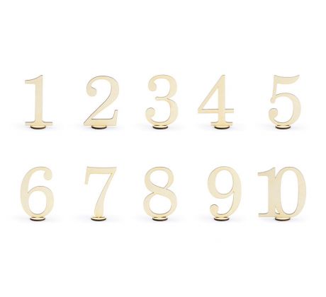 Čísla na stôl drevené, 10,5 cm (1 bal / 10 ks)
