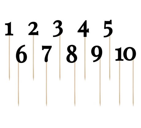 Čísla na stôl čierne, 24 - 26 cm (1 bal / 11 bal)