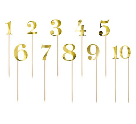 Čísla na stôl zlaté, 25,5 - 26,5 cm (1 bal / 11 bal)