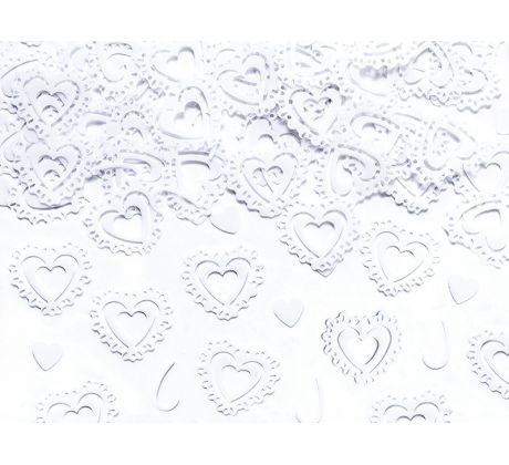 Srdcové konfety, biele, 15g