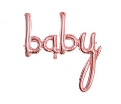 Fóliový balón Baby, ružovo zlatý, 73,5x75,5cm