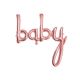 Fóliový balón Baby, ružovo zlatý, 73,5x75,5cm