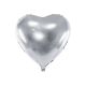 Fóliový balón Srdce, 45 cm, strieborný
