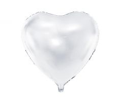 Fóliový balón Srdce, 45 cm, biely