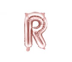 Fóliový balón Písmeno R , 35 cm, ružovo zlatý