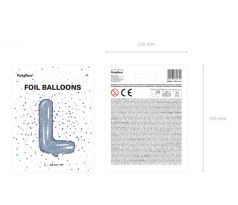 Fóliový balón Písmeno L , 35 cm, holografický