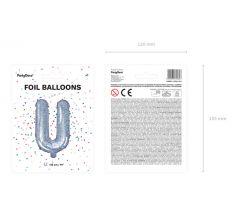 Fóliový balón Písmeno U 35 cm, holografický