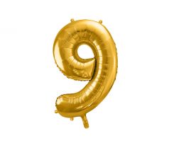 Fóliový balón Číslo "9" ", 86 cm, zlatý