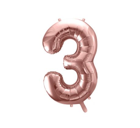 Balón "3" ružovo-zlatý