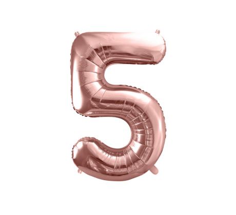Balón "5" ružovo-zlatý