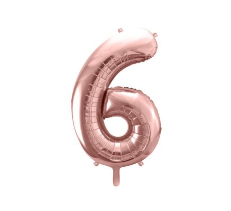 Balón "6" ružovo-zlatý