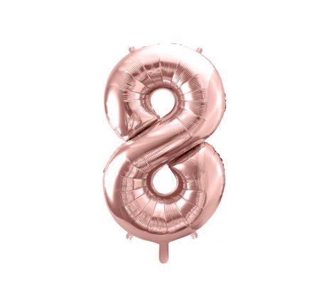 Balón "8" ružovo-zlatý