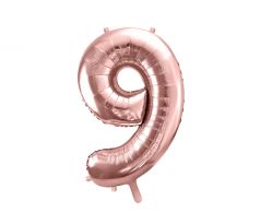 Balón "9" ružovo-zlatý