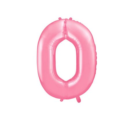 Fóliový balón Číslo "0" ", 86 cm, ružový