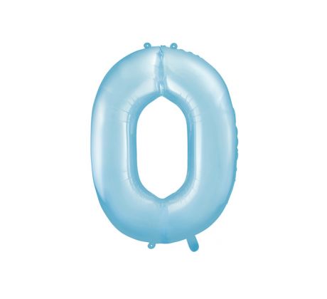 Fóliový balón Číslo "0" ", 86 cm, svetlomodrý