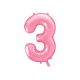 Fóliový balón Číslo "3" ", 86 cm, ružový