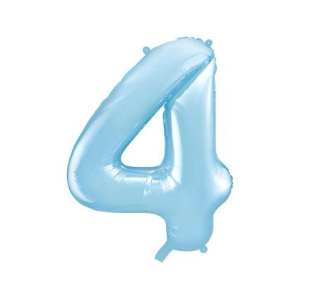 Fóliový balón Číslo "4" ", 86 cm, svetlomodrý
