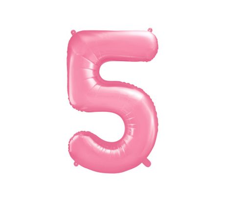 Fóliový balón Číslo "5" ", 86 cm, ružový