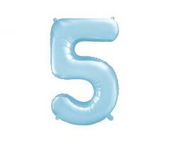 Fóliový balón Číslo "5" ", 86 cm, svetlomodrý