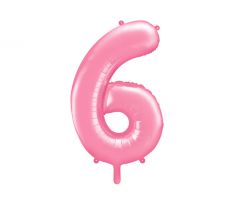 Fóliový balón Číslo "6" ", 86 cm, ružový